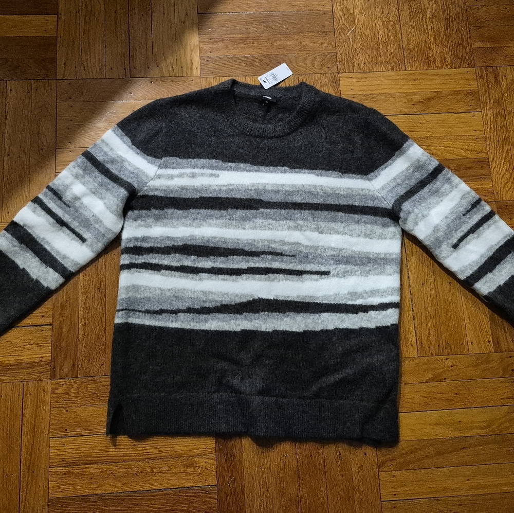 NBW NWT Men's Gray Striped Sweater - Express - L